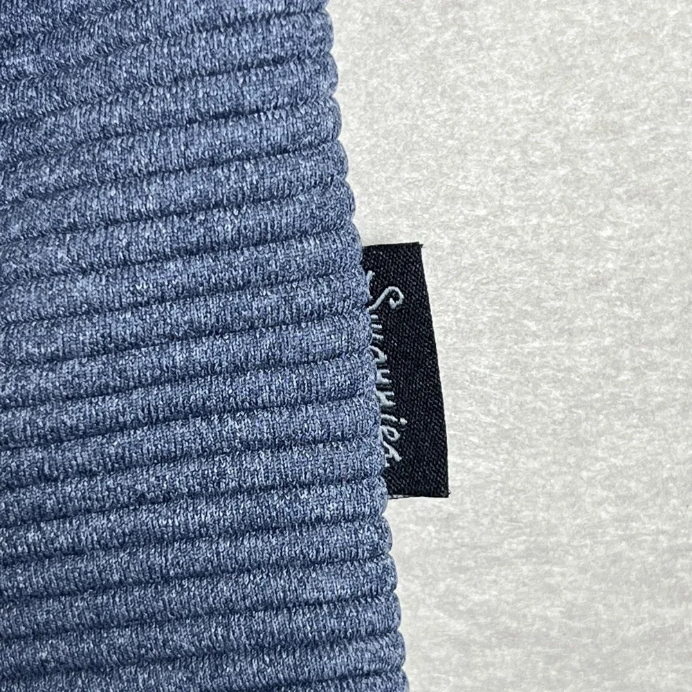 Swannies Sweater Mens 2XL Blue Quarter Zip Pullover Textured Golf 100% Polyester